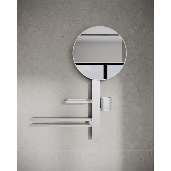 Seinapeegel riiuli ja riidepuuga ø 33 cm ALU+ – Ideal Standard-image-1