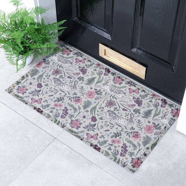 PVC uksematt 40x70 cm Hare Wildflowers - Artsy Doormats-image-1