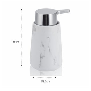 Valge keraamiline seebidosaator 200 ml Marble - Tomasucci
