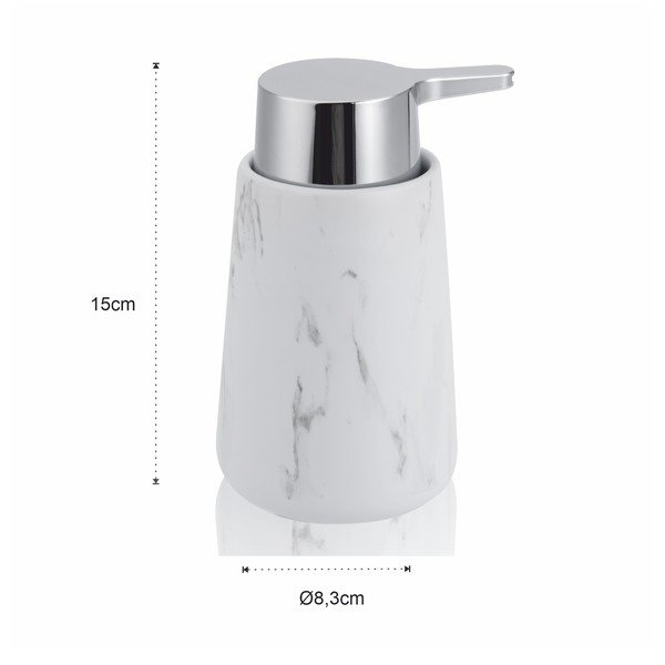 Valge keraamiline seebidosaator 200 ml Marble - Tomasucci-image-1