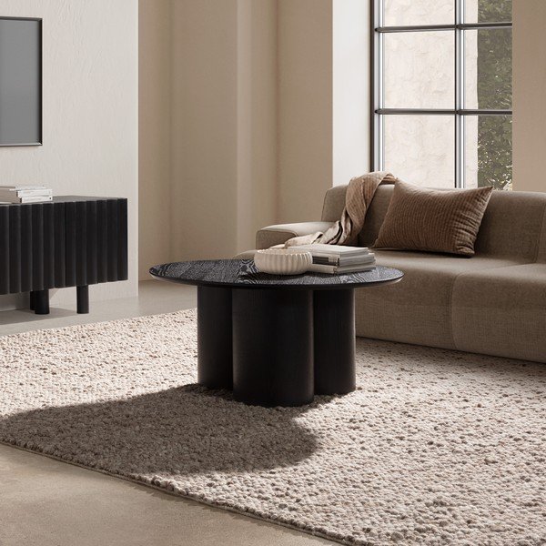 Must ümmargune kohvilaud ø 80 cm Lua - MOME-image-2