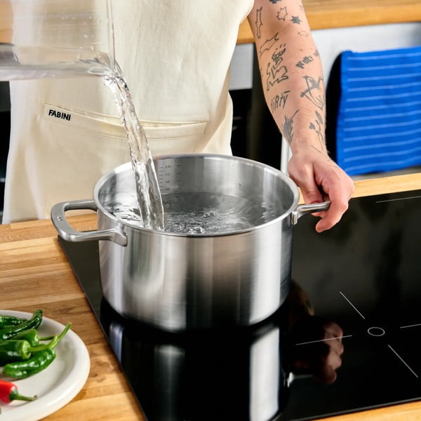 Roostevabast terasest kastrul induktsioonpliidile koos kaanega 5,5 l Lucca 3.0 - FABINI-image-1