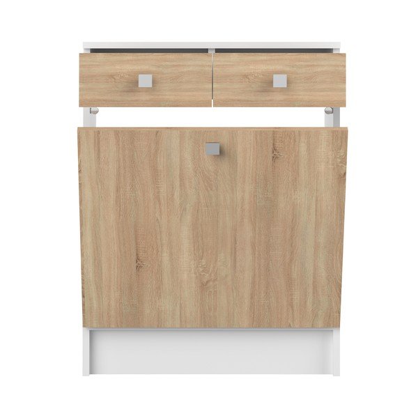 Valge madal vannitoakapp tammepuust 60x82 cm Combi - TemaHome-image-3