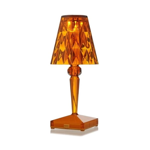 Oranžová transparentní stolní lampa Kartell Battery