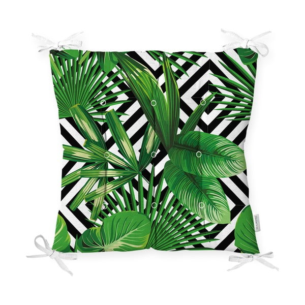 Podsedák na židli Minimalist Cushion Covers Green Leaves, 40 x 40 cm