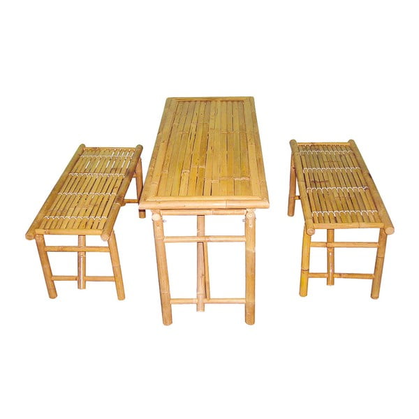 Set stolu a 2 lavic z bambusu Leitmotiv