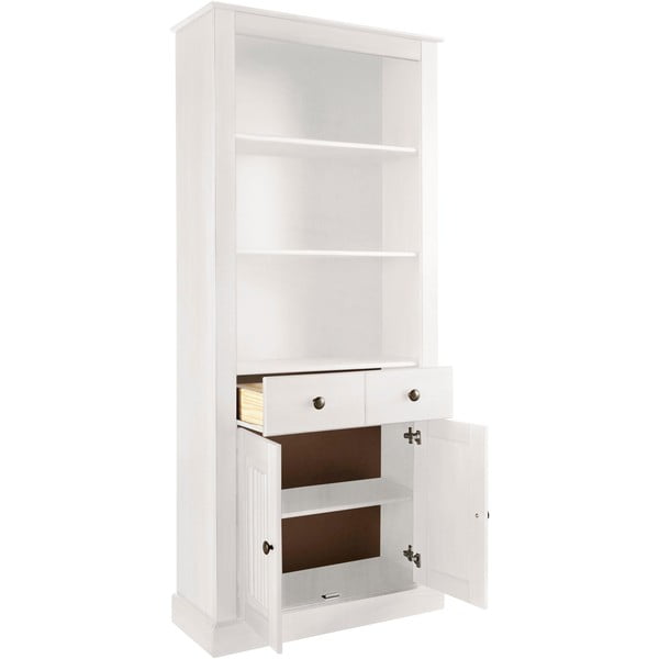 Valge männipuidust raamaturiiul 181x31 cm Mille - Støraa-image-3