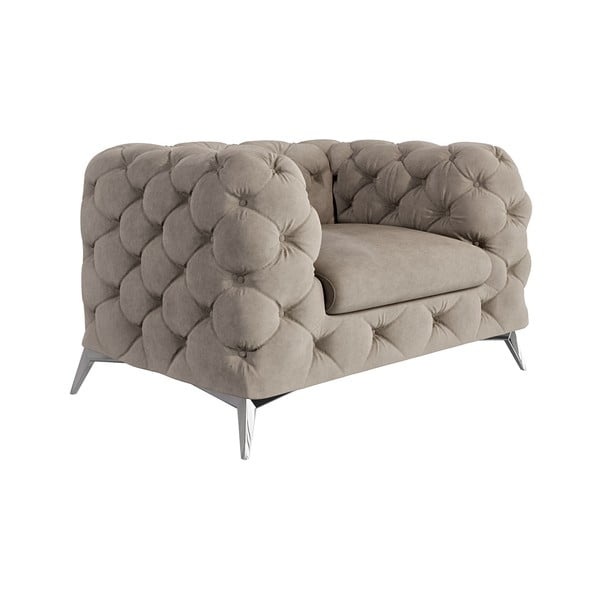 Hall-beež sametist tugitool Chelsea – Ropez