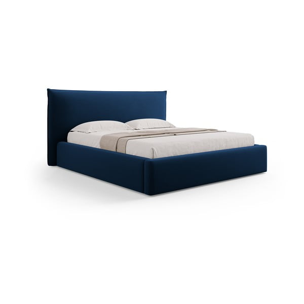 Tumesinine polsterdatud kaheinimesevoodi koos voodipõhja ja panipaigaga 160x200 cm Elio - Milo Casa-image-4