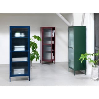 Punane metallist vitriinkapp 58x160 cm Bronco – Unique Furniture