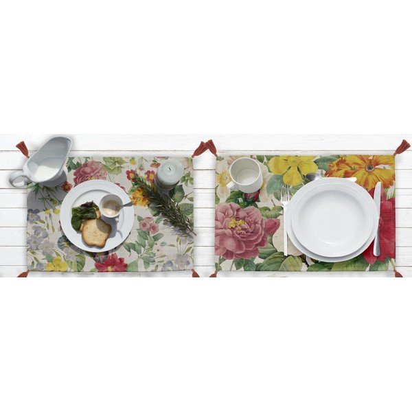 2 taldriku komplekt, 45 x 30 cm Spring Flowers - Madre Selva-image-1