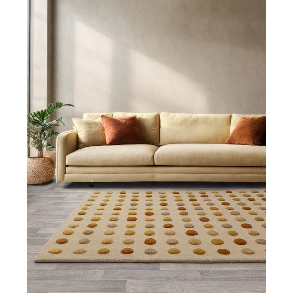 Kollane käsitsi kootud villane vaip 160x230 cm Dotty - Asiatic Carpets-image-1