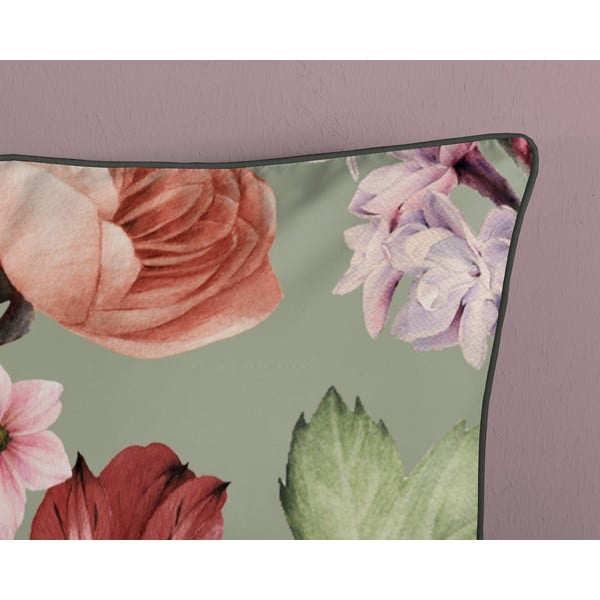 Roheline pikendatud satiin-puuvillast voodipesu kaheinimesevoodile 200x220 cm Fiori - Descanso-image-3