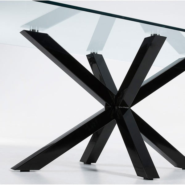 Klaasist söögilaud musta alusega, 160 x 90 cm Arya - Kave Home-image-4