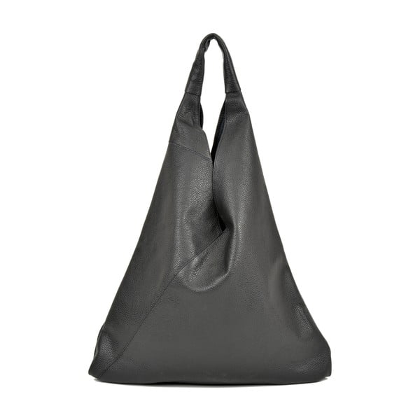 Černá kožená nákupní taška Anna Luchini