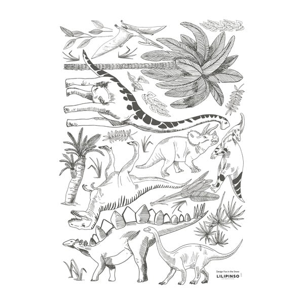 Kleebisleht 30x42 cm Dinosaurs & Plants - Lilipinso