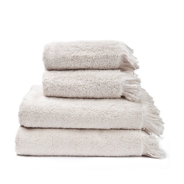 Set 2 krémových bavlněných ručníků a 2 osušek Casa Di Bassi Bath