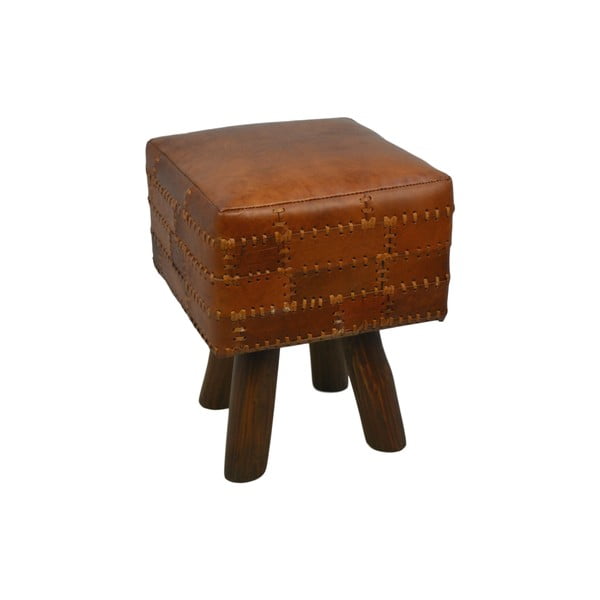 Stolička z hovězí kůže HSM collection Art of Nature Vintage Cognac, 33 x 45 cm