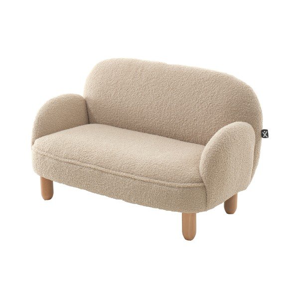 Beež bukleekangast laste diivan 89 cm Rocky - Vipack