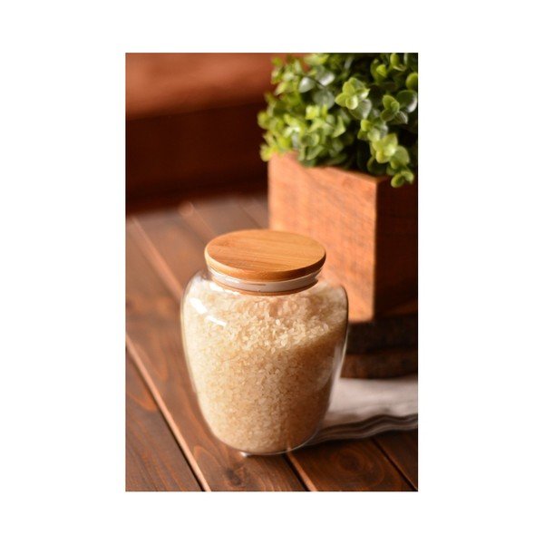 Skleněná dóza s bambusovým víkem Bambum Rella Small-image-1