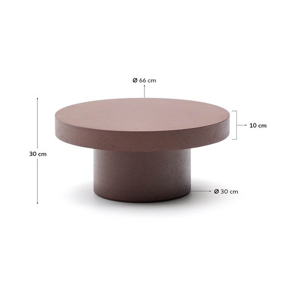 Betoonist ümmargune aiakohvilaud ø 66 cm Aiguablava - Kave Home-image-4