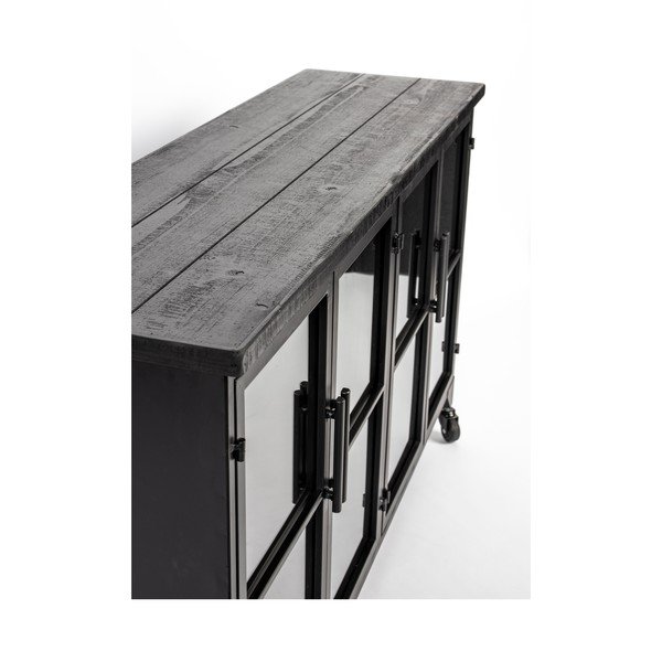 Must metallist vitriinkapp 35x75 cm Ferre - White Label-image-4