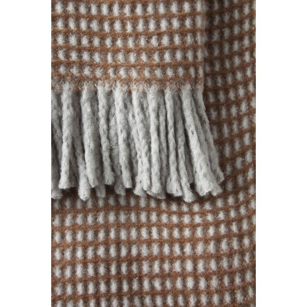 Pruun pleed puuvilla seguga 140x180 cm Uniwaffle – Euromant-image-1