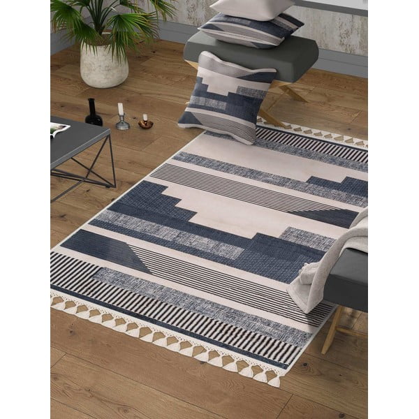 Halli ja beeži värvi pestav vaip 160x100 cm - Vitaus-image-1