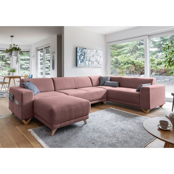 Roosa panipaigaga nurgadiivanvoodi (parem nurk/"U" kujuline) Classy Sophie – Miuform-image-3