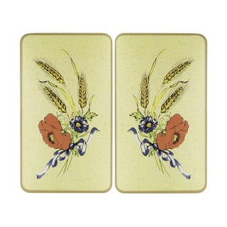 Karastatud klaasist pliidikatte komplekt 2 tk 52x30 cm Corn-Flowers - Maximex