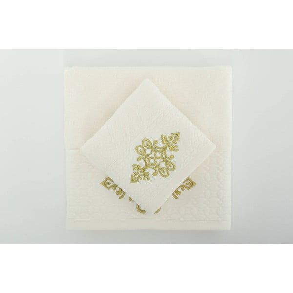 Sada 2 ručníků Isle Cream Gold, 30x50 cm/50x90 cm