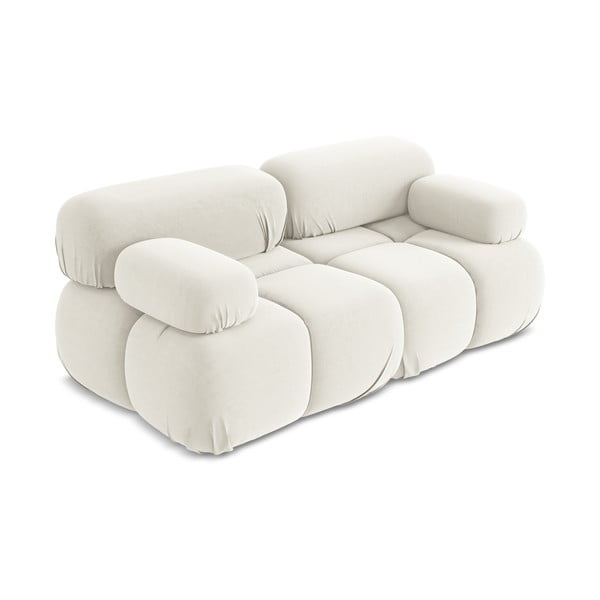 Valge sametist moodulsofa 190 cm Lokua - Makamii-image-2