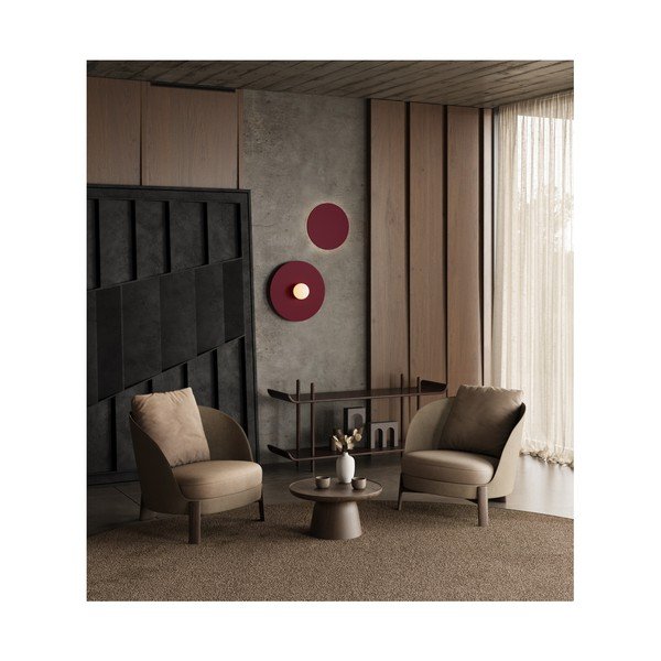 Burgundia värvi metallist seinalamp ø 50 cm AKE - Thoro-image-1