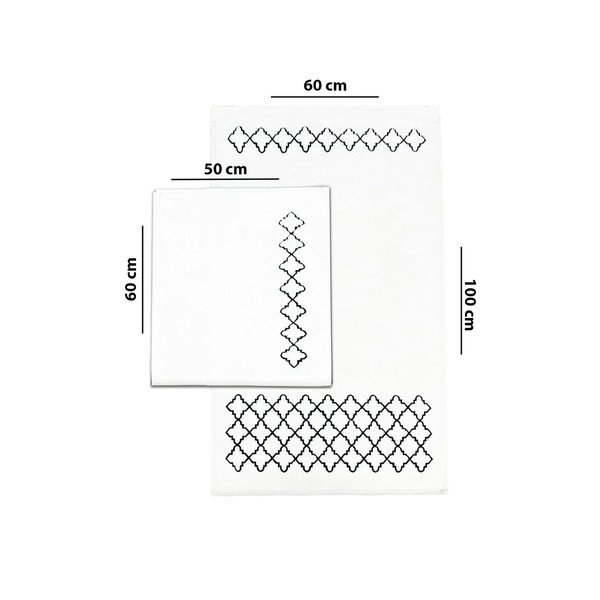 Kreemikad vannitoamatid komplektis 2 tükki 60x100 cm Luxury - Foutastic-image-3