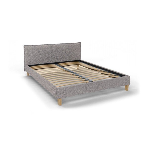 Hall polsterdatud kaheinimese voodi koos võrega 160x200 cm Tina - Ropez