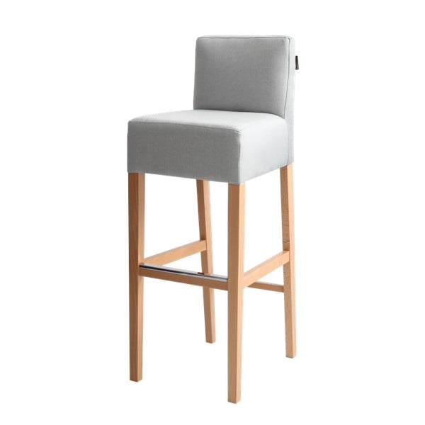Světle šedá barová židle s přírodními nohami Custom Form Poter