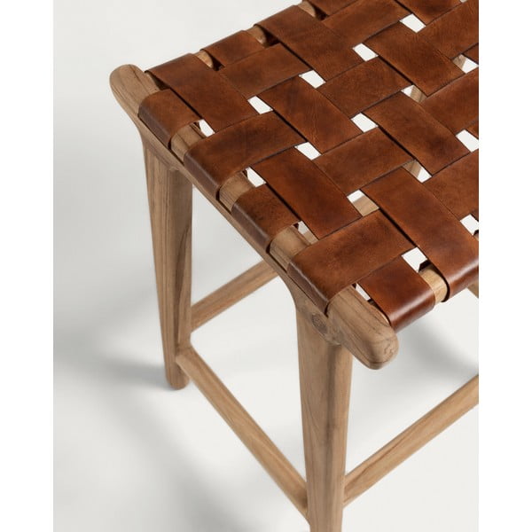 Nahast baaritool (istme kõrgus 67 cm) Calixta - Kave Home-image-2