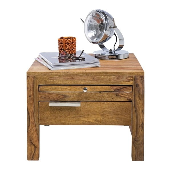 Dřevěný noční stolek Kare Design Authentico, 50 x 50 cm