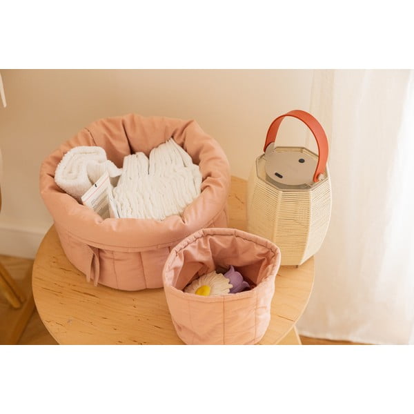 Heleroosad riidest laste hoiukastid 2 tk ø 30x20 cm Bambie Vintage Nude - Lorena Canals-image-4