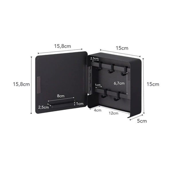 Seinale paigaldatav metallist võtmekapp Tower - YAMAZAKI-image-4