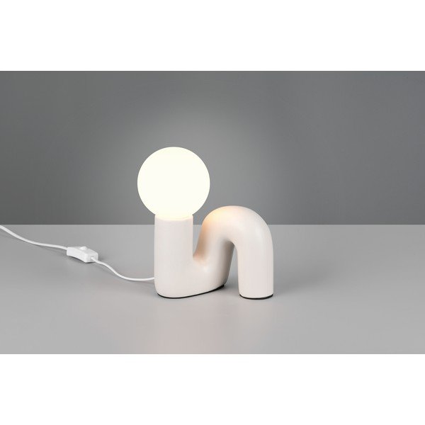 Elevandiluu värvi keraamiline lauavalgusti (kõrgus 21,5 cm) Quinn - Reality-image-1