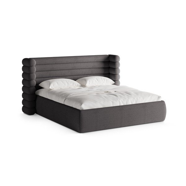 Tumehall polsterdatud kaheinimesevoodi koos panipaiga ja voodipõhjaga 180x200 cm Mount - Micadoni