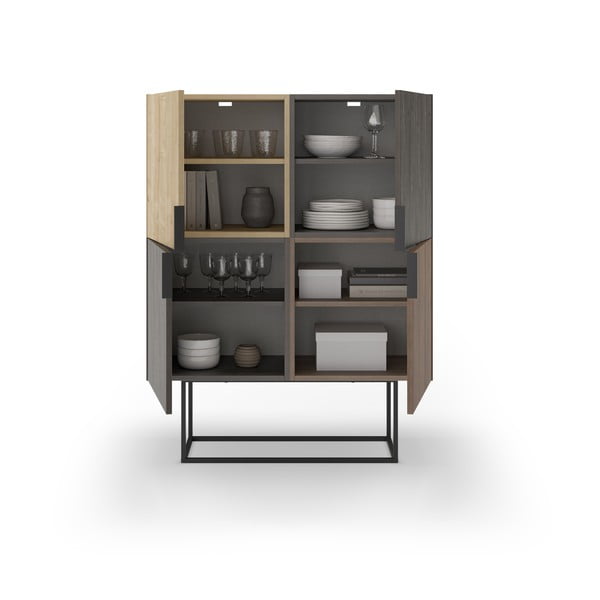 Tammepuidust kapp pruun-puiduvärvi 100x130 cm Titan - Marckeric-image-3