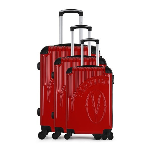 Sada 3 červených cestovních kufrů na kolečkách VERTIGO Cadenas Integre