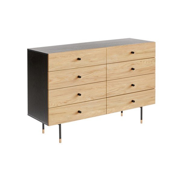 Must tammespooniga madal kummut 130x87 cm Jugend - Woodman