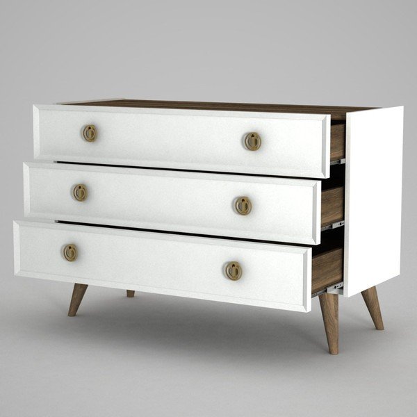 Bílá komoda Nadya, šířka 120 cm-image-2