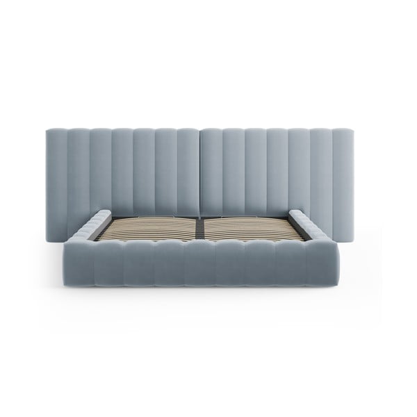 Helesinine polsterdatud kaheinimesevoodi koos panipaiga ja voodipõhjaga 180x200 cm Gina - Milo Casa-image-2