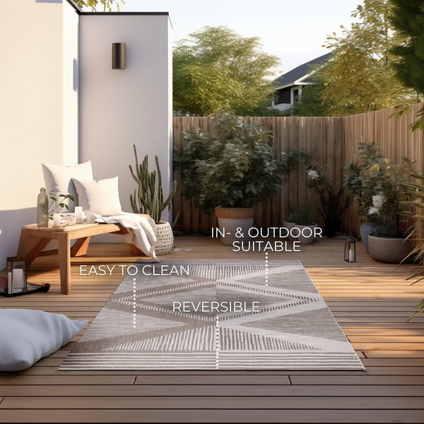 Kreem-pruun õuevaip 120x170 cm Gemini - Elle Decoration-image-4