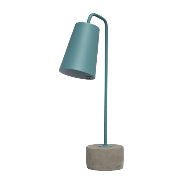 Modrá stolní lampa s betonovým podstavcem Red Cartel Placido