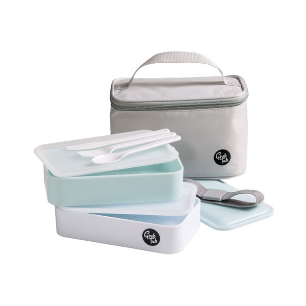 Set světle modrého svačinového boxu a tašky Premier Housewares Grub Tub-image-1